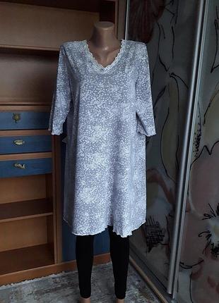 Тонкая, нежная трикотажная ночная рубашка, 48-50,-52, хлопок, adagio