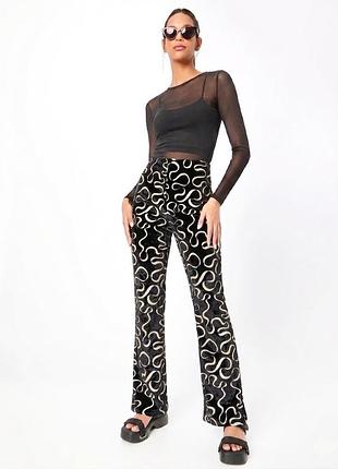 Оксамитові/велюрові кльошні штани lycra