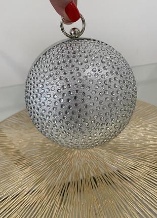 Срібна мінодьер  сумочка-клатч daphne diamante sphere 6