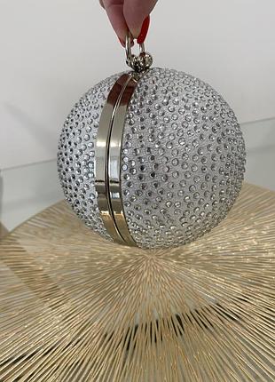 Срібна мінодьер  сумочка-клатч daphne diamante sphere 7