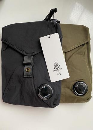 Сумка мессенджер cp company чорний оливковий