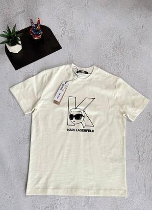 Стильна футболка  karl lagerfeld cream white