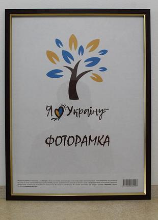 Фоторамка а3 30х42 см., вишневая с золотой вставкой, багет 1511-х054-2