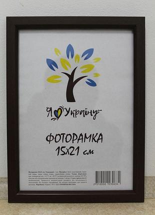 Фоторамка а5 15х21 см коричневая без золотой вставки, багет 1511-в84 б\з оргстекло + двп