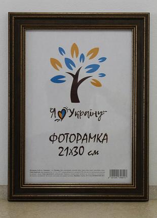 Фоторамка а4 21х30 см бронзовая, багет 3220-0821-9 стекло + картон