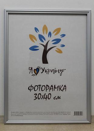 Фоторамка 30х40 см серебряная, багет 1515-х230м б/з оргстекло + двп