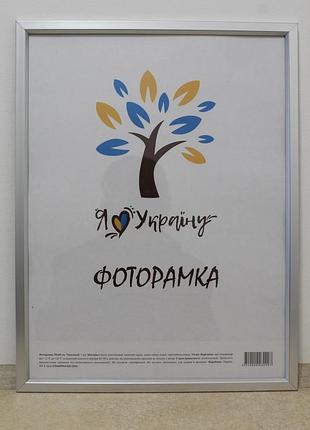 Фоторамка 30х45 см., серебряная без золотой вставки, багет 1511-х230м б\з