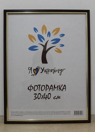 Фоторамка 30х40 см вишневая с золотой вставкой, багет 1515-х412 оргстекло + двп
