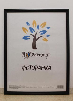 Фоторамка а3 30х42 см., чорна, багет 1515-1112 б/з оргскло + двп