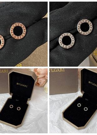 Серьги bvlgari (серебро/золото)