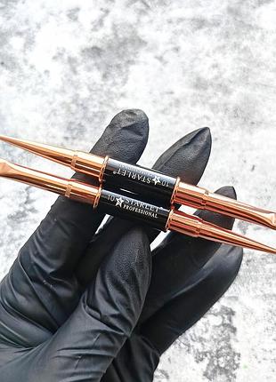 Кисточка двусторонняя для геля и рисования 2 в 1 starlet professional №10
