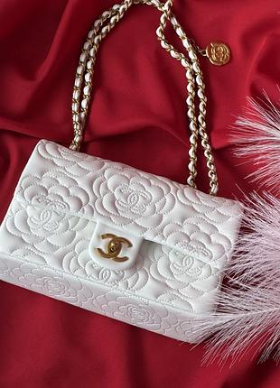 Женская сумка classic double flap bag camellia
premium