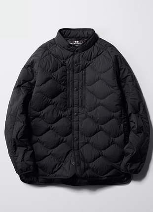 Гибридный пуховик унисекс бомбер uniqlo и white mountaineering