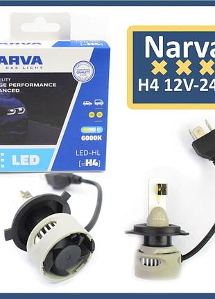 Светодиодные led лампы для авто h4 narva 12v-24v 6000k 19w (три контакта)