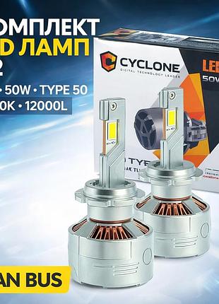 Комплект led ламп d2 / d2s / d2r 12v 50w type 50 6000k 12000lm can bus