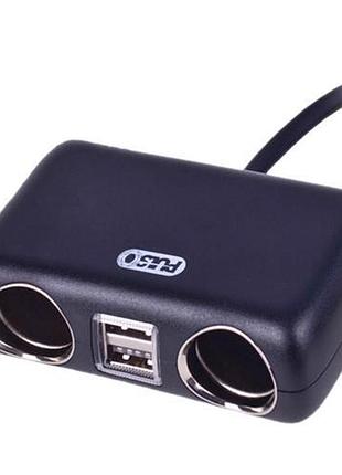 Разветвитель прикуривателя pulso 2 выхода + 2usb 2400ma 12/24v sc-2004l провод (sc-2004l)