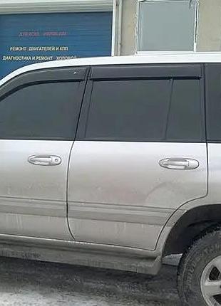 Дефлекторы окон на toyota land cruiser 100, lexus lx 470 1997-2007 (скотч) . ветровики на toyota, lexus
