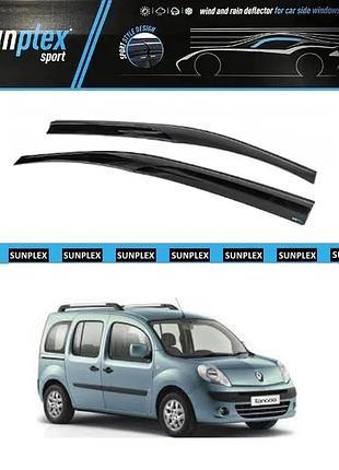 Ветровики / дефлекторы окон renault kangoo ii 2008-2020 (скотч) sunplex