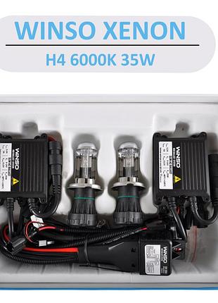 Повний комплект автомобільного ксенона winso xenon set h4 bi-xenon 6000k лампочки+блоки
