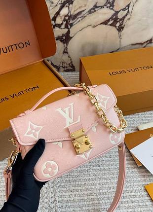 Сумка pochette metis east west pink / white