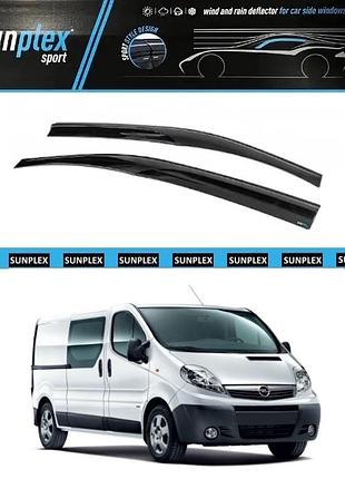 Ветровики / дефлекторы окон opel vivaro i 2001-2014 (скотч) sunplex