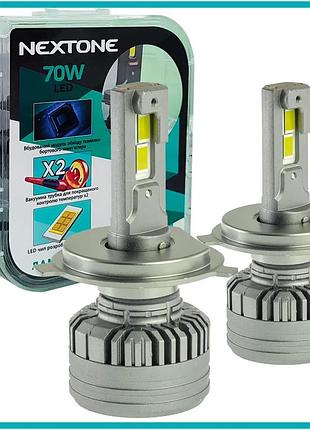 Светодиодные led лампы с обманкой в фару авто h1 12v nextone l4 6000k 18000l активное охлаждения