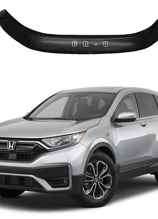 Дефлектор капота мухобойка на honda cr-v 2017-2022 restar / vip
