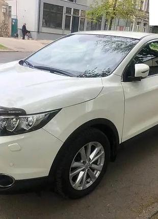 Дефлектор капота мухобойка на nissan qashqai ii 2014-2017 3мм евро крепеж