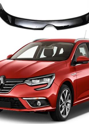 Дефлектор капота мухобойка на renault megane iv 2016-2023 (рено меган) eurocap
