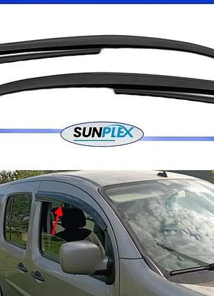 Дефлектори вікон, вітровики на renault kangoo ii 2008-2020 (скотч) sunplex
