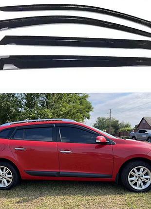 Дефлекторы окон, ветровики на renault megane iii универсал 2008-2015 (скотч) av-tuning