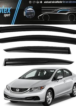 Дефлекторы окон ветровики для авто honda civic седан ix 2012-2016 sunplex