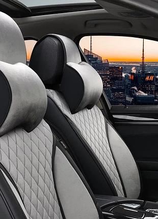 Автомобильные подушки подголовники с еффектом памяти elegant travel maxi серого цвета, 2 шт, 2 шт