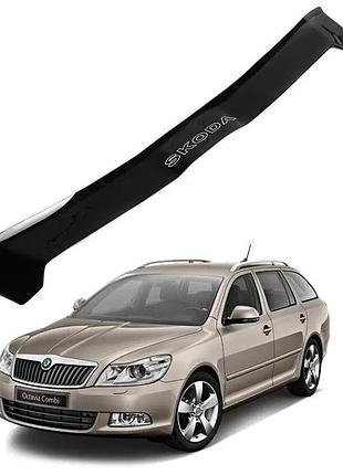 Дефлектор капота мухобойка на skoda oktavia ii a-5 седан / универсал 2004-2013 av-tuning