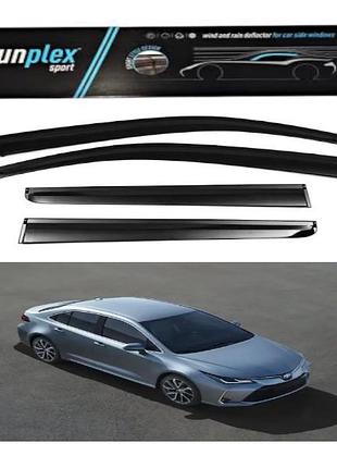 Ветровики / дефлекторы окон toyota corolla xii сед 2018-> (скотч) sunplex
