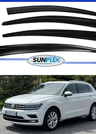 Ветровики / дефлекторы окон volkswagen tiguan 2015-> (скотч) sunplex