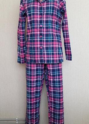 Жіноча фланелева піжама в клітинку від бренду sleepwear розмір l xl