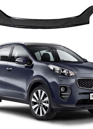 Дефлектор капота мухобойка на kia sportage 2015-2021 (киа спортейдж ) eurocap