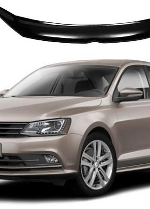 Дефлектор капота мухобойка на volkswagen jetta 2011-2018 (фольксваген джетта) eurocap