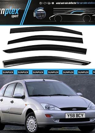 Ветровики / дефлекторы окон ford focus i седан / хетчбэк 5d 1998-2004 (скотч) sunplex