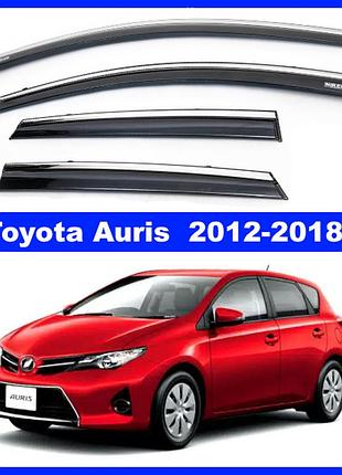 Дефлектори вікон toyota auris 2012-2018 з хромом