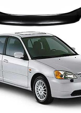 Дефлектор капота мухобойка на honda civic седан vii 2001-2006 (хонда цивік) eurocap