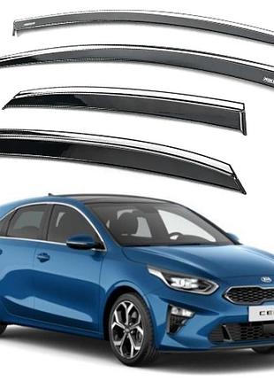 Дефлектори вікон kia ceed 2018 з хромом (4 шт.), 047ka190201 (киа сид)
