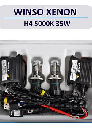 Повний комплект автомобілого ксенона winso xenon set h4 bi-xenon 5000k лампочки+блоки