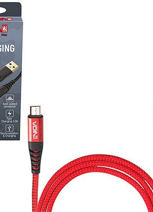 Кабель voin cc-4202m rd, usb - micro usb 3а, 2m, red (быстрая зарядка/передача данных) (cc-4202m rd