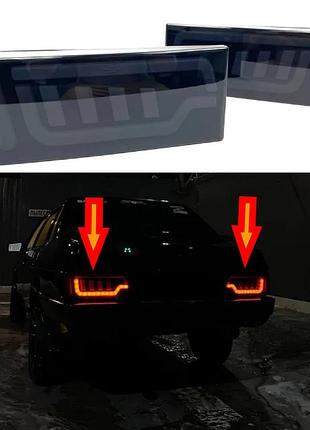 Ліхтарі задні 2 штуки на авто ваз 2108, 2109, 21099, 2113, 2114 тоновані led type audi q7 2 шт.