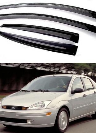 Дефлектори вікон вітровики на авто ford focus i седан/хетчбек 5d 1998-2004 (скотч) av-tuning