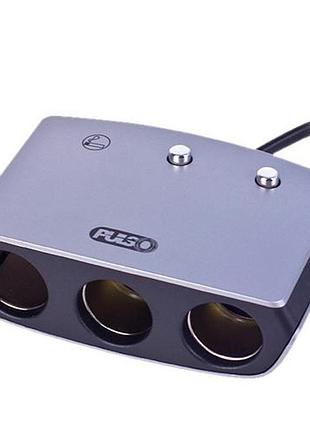 Разветвитель прикуривателя pulso 3 выхода + 1usb 2400 ma 12/24v sc-3005 провод (sc-3005)