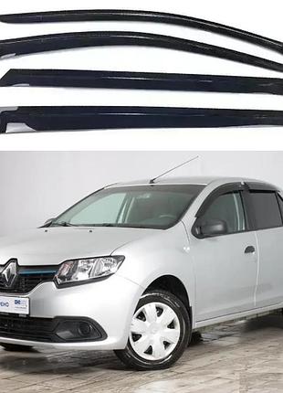 Дефлекторы окон, ветровики на renault logan ii седан 2013 - (скотч) av-tuning