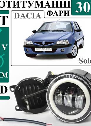Світлодіодні протитуманні фари led dacia solenza 30w (90мм) з ангельськими очима ,комплект 2шт